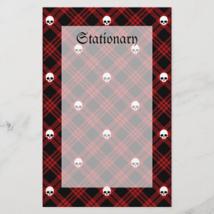 Gothic Skull Tartan Pset Briefpapier