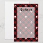 Gothic Skull Tartan Pset Briefpapier (Voorkant / Achterkant)