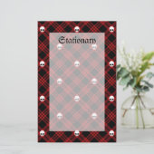Gothic Skull Tartan Pset Briefpapier (Staand voorkant)