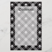 Gothic Skull Tartan Pset Briefpapier (Voorkant)