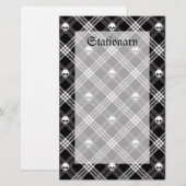 Gothic Skull Tartan Pset Briefpapier (Voorkant / Achterkant)