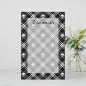 Gothic Skull Tartan Pset Briefpapier (Staand voorkant)