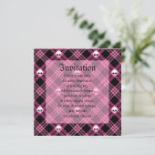 Gothic Skull Tartan Pset Kaart (Staand voorkant)