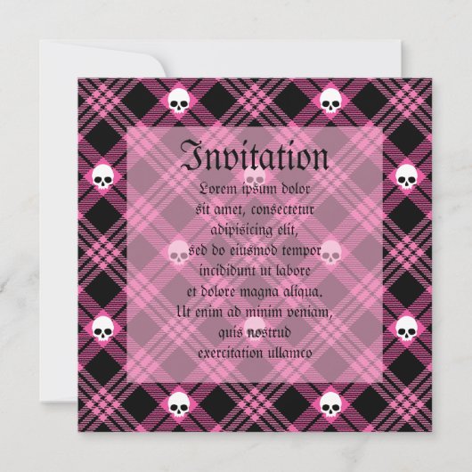 Gothic Skull Tartan Pset Kaart (Voorkant)