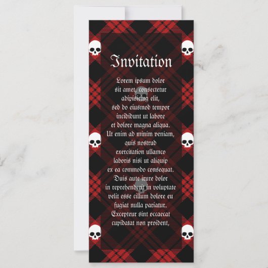 Gothic Skull Tartan Pset Kaart (Voorkant)