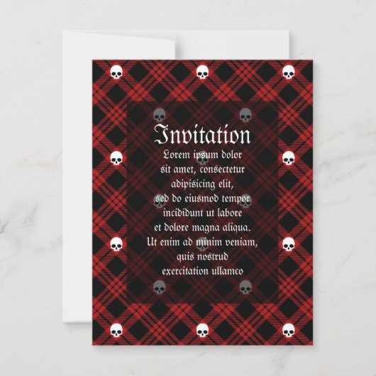 Gothic Skull Tartan Pset Kaart (Voorkant)