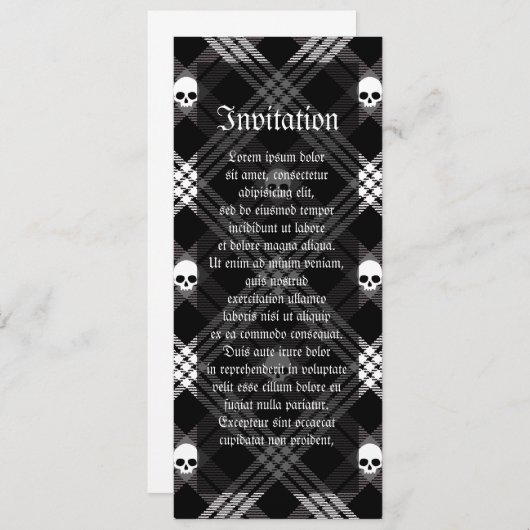 Gothic Skull Tartan Pset Kaart (Voorkant / Achterkant)