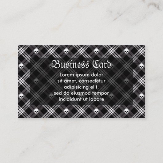 Gothic Skull Tartan Pset Visitekaartje (Voorkant)