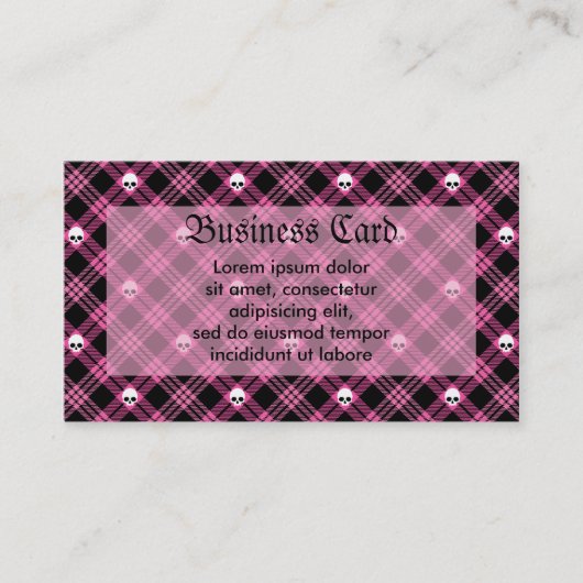 Gothic Skull Tartan Pset Visitekaartje (Voorkant)