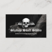 Gothic Skull Tattoo Artist Studio Photo QR Code Visitekaartje (Voorkant)
