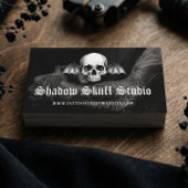 Gothic Skull Tattoo Artist Studio Photo QR Code Visitekaartje