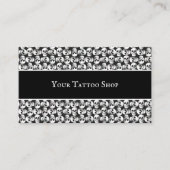 Gothic Skull Tattoo Artist zwart-wit Visitekaartje (Voorkant)