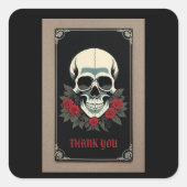 Gothic Skull 'Thank You' Sticker (Voorkant)