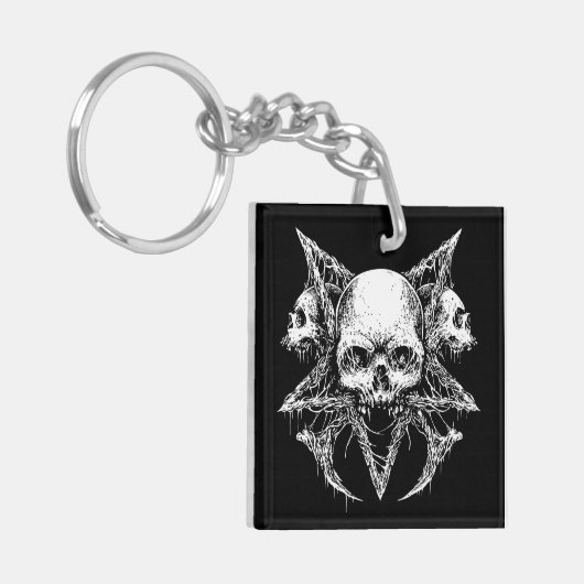 Gothic Skull Trio Sleutelhanger (Voorkant Links)