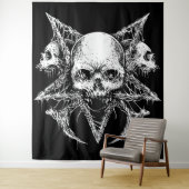 Gothic Skull Trio Wandkleed (In situ)