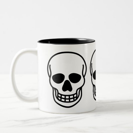 Gothic Skull Tweekleurige Koffiemok (Links)