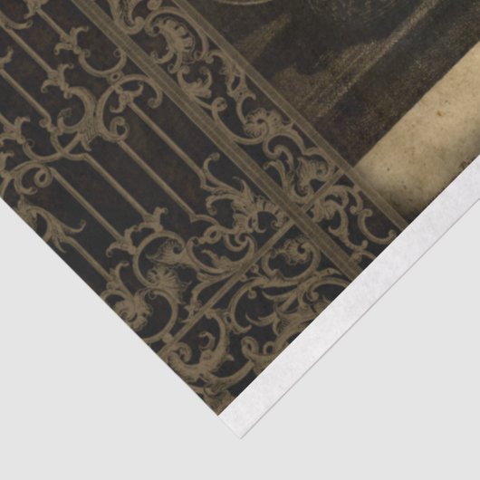 Gothic Skull Victoriaans Halloween Ephemera Tissuepapier (Detail)