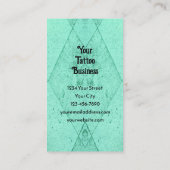 Gothic Skull Victoriaans Neon Green Tattoo Artist Visitekaartje (Achterkant)