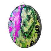 Gothic Skull Waterverf Halloween Neon Art Dartbord (Voorkant Rechts)