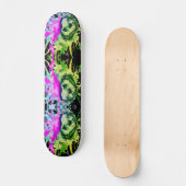 Gothic Skull Waterverf Halloween Neon Art Persoonlijk Skateboard (Voorkant)