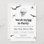 Gothic Skull We gaan dood op feest Halloween Party Kaart (Voorkant)