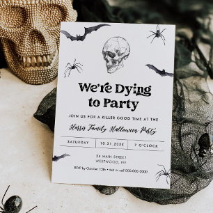 Gothic Skull We gaan dood op feest Halloween Party Kaart
