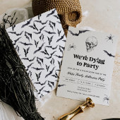 Gothic Skull We gaan dood op feest Halloween Party Kaart