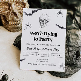 Gothic Skull We gaan dood op feest Halloween Party Kaart