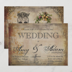Gothic Skull Wedding Invitation Kaart