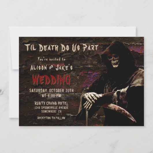 Gothic Skull Wedding Kaart (Voorkant)