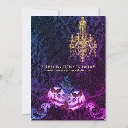 Gothic Skull Wedding Save The Date (Achterkant)