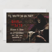Gothic Skull Wedding Save the Date (Voorkant)