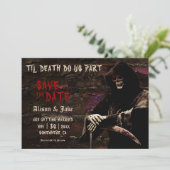 Gothic Skull Wedding Save the Date (Staand voorkant)
