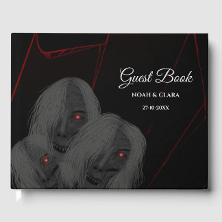Gothic Skull White Ghosts- Dark Moody Halloween  Gastenboek