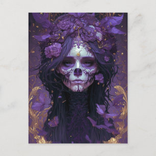 Gothic Skull Woman Dark Fantasy Art Briefkaart
