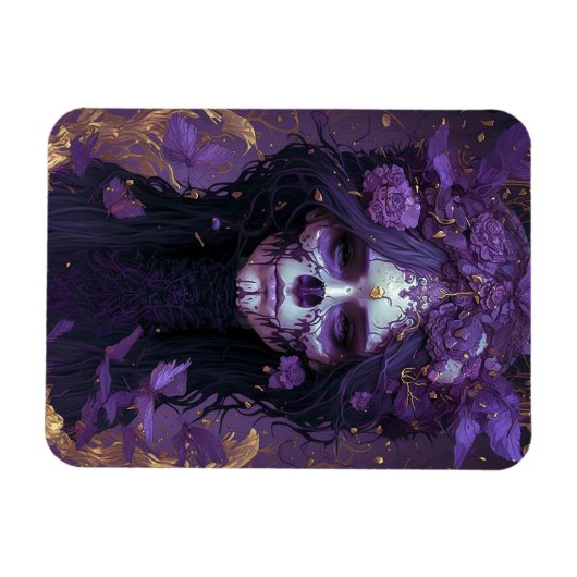 Gothic Skull Woman Dark Fantasy Art Magneet (Horizontaal)
