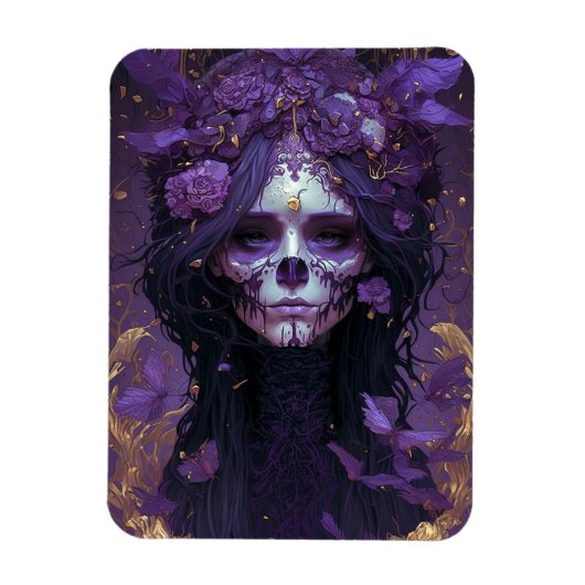 Gothic Skull Woman Dark Fantasy Art Magneet (Verticaal)