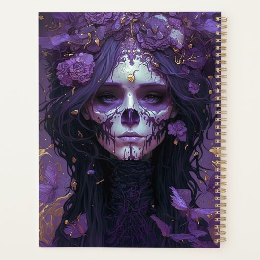 Gothic Skull Woman Dark Fantasy Art Planner (Achterkant)