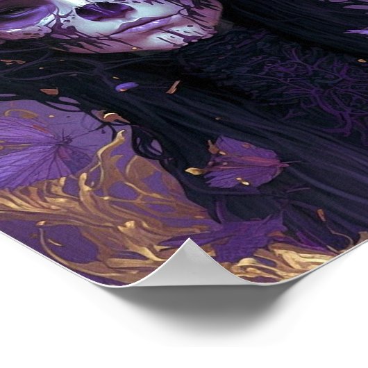 Gothic Skull Woman Dark Fantasy Art Poster (Hoek)