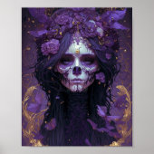 Gothic Skull Woman Dark Fantasy Art Poster (Voorkant)