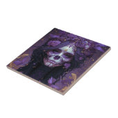 Gothic Skull Woman Dark Fantasy Art Tegeltje (Zijkant)