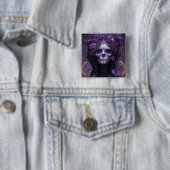 Gothic Skull Woman Dark Fantasy Art Vierkante Button 5,1 Cm (In situ)