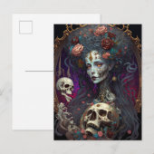 Gothic Skull Zombie Woman Gothic Briefkaart (Voorkant / Achterkant)