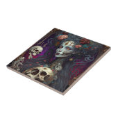 Gothic Skull Zombie Woman Gothic Tegeltje (Zijkant)