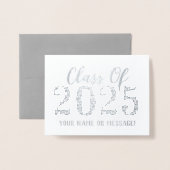 Gothic Skulls 2025 Silver Foil Afstuderen Folie Kaarten (Voorkant met envelop)