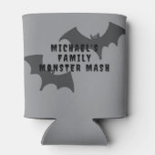 Gothic Skulls Bats Happy Halloween Beer Koozie (Achterkant)