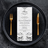 Gothic Skulls Black & White Wedding Moody Menu