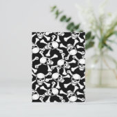Gothic Skulls Crossbones Pattern Post Cards Briefkaart (Staand voorkant)