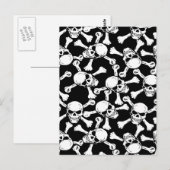 Gothic Skulls Crossbones Pattern Post Cards Briefkaart (Voorkant / Achterkant)