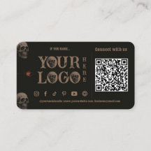 Gothic Skulls Dark Halloween Ticket Business Cards